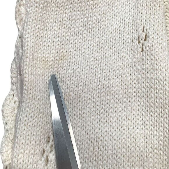 Vintage 90s Embroidered Printed Knit Sweater Vest Oatmeal Burgundy Dark Floral - Picture 10 of 12